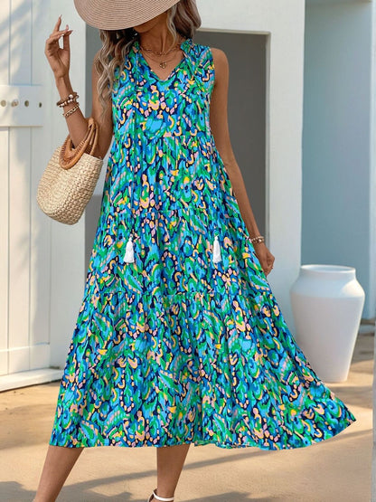 Print A-Line Midi Dress