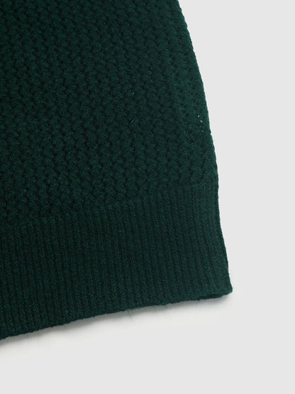 Women's Green Striped Printed Pullover