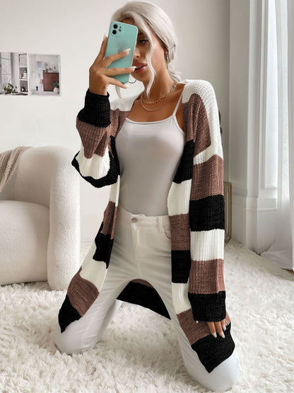 Women Striped Woollen Cardigan