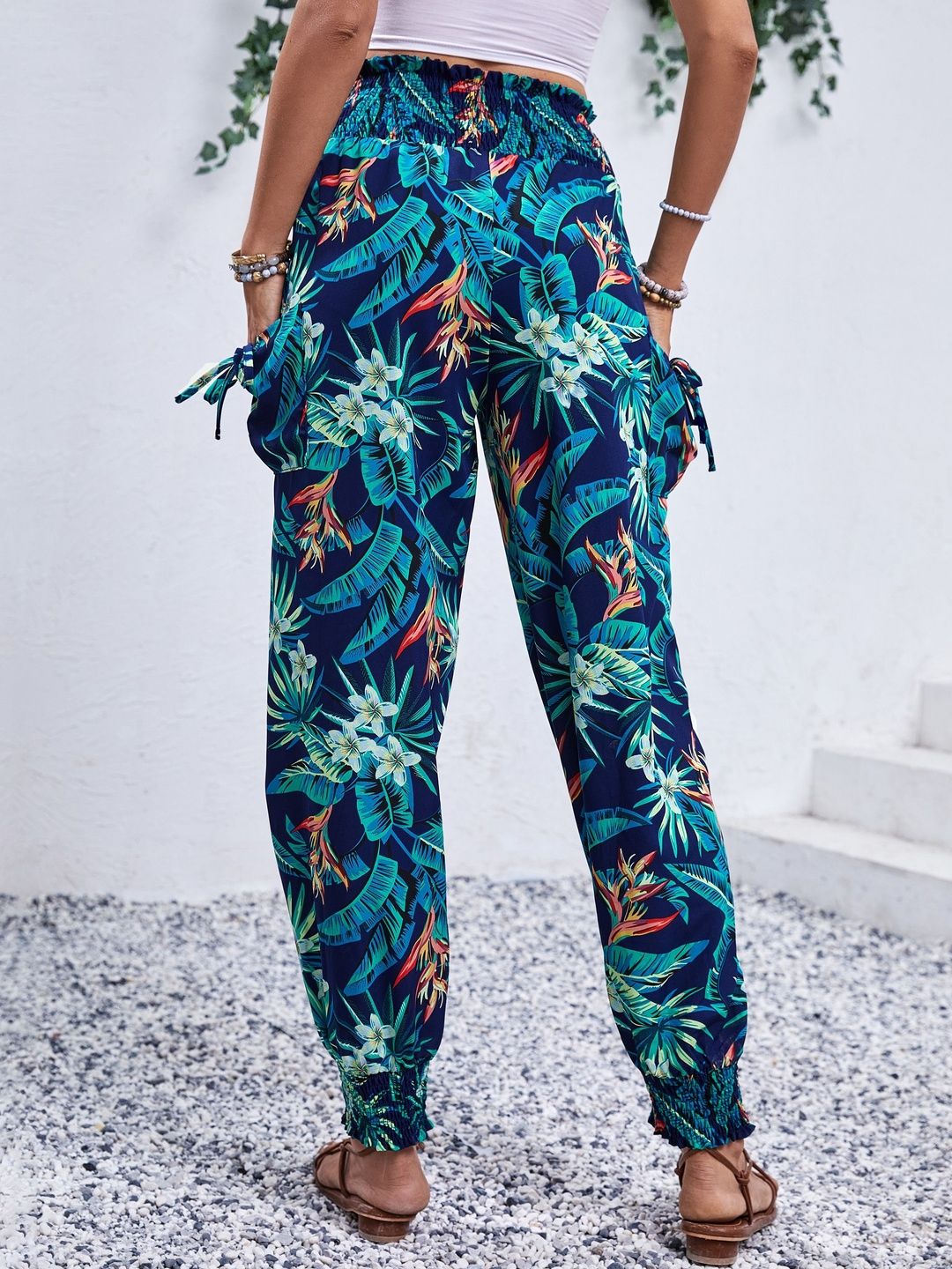 Women Floral Printed Loose Fit Non Iron Trousers