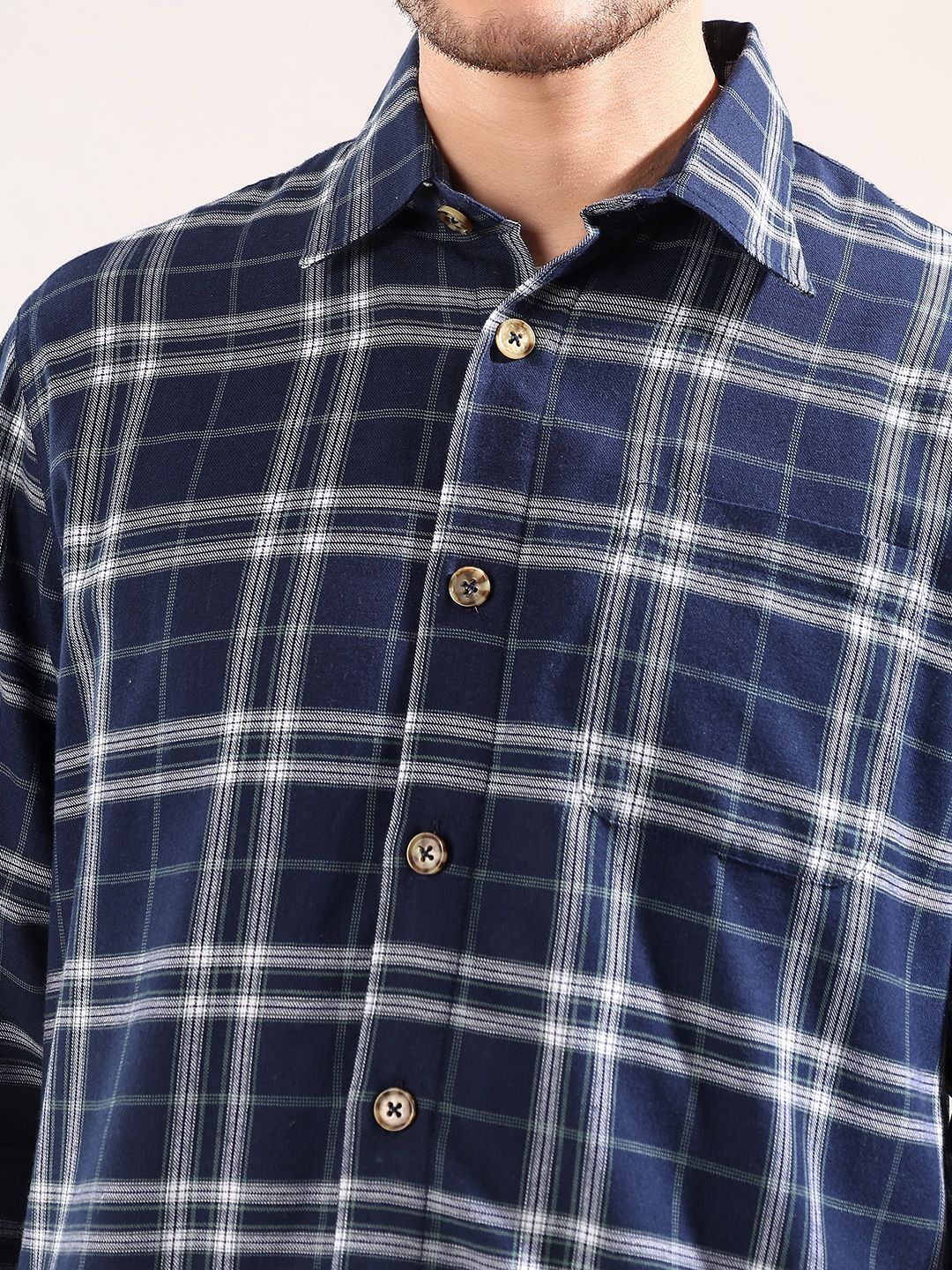 NOWI Men Checked Casual Shirt