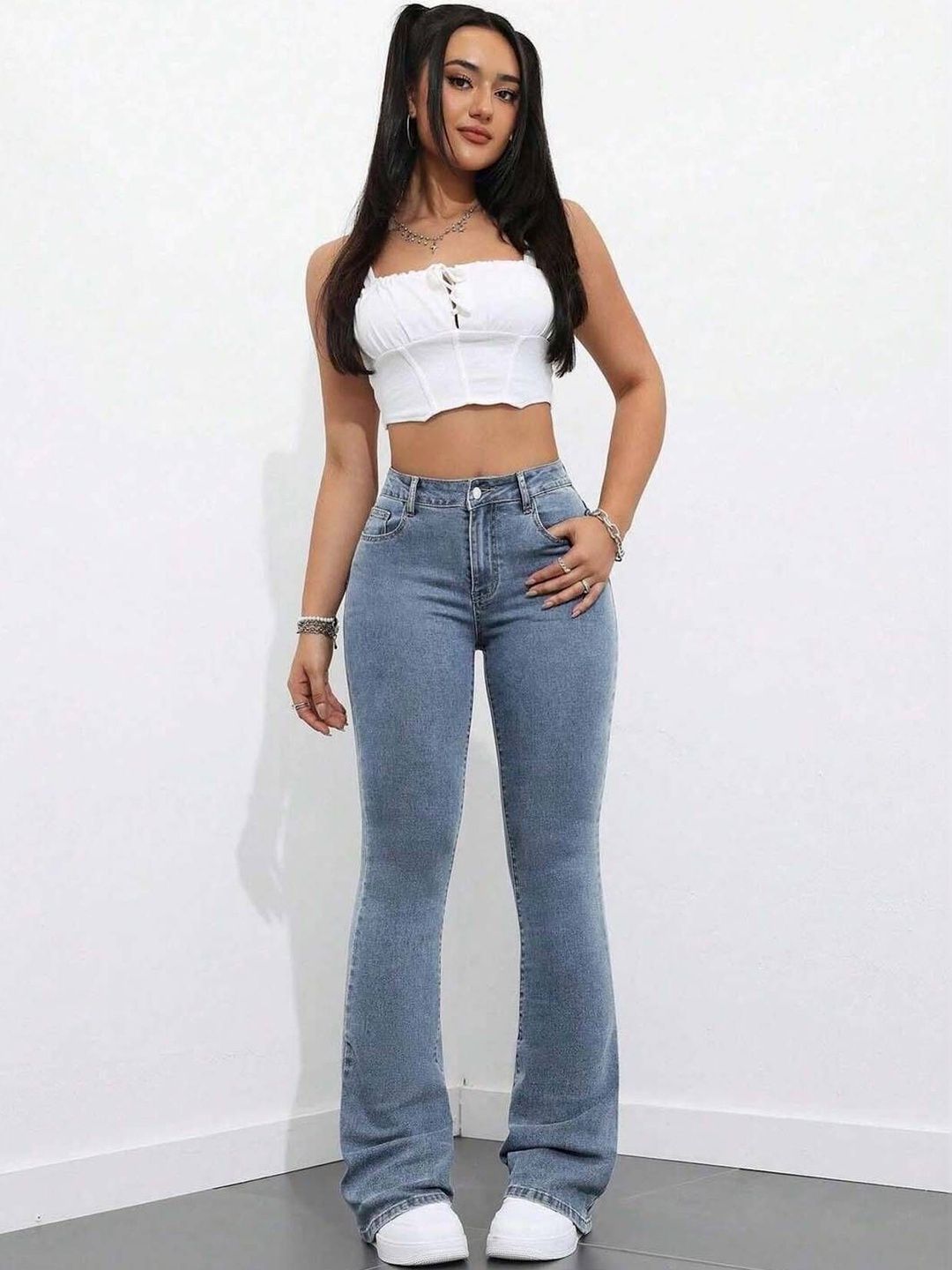 NOWI Women Bootcut High-Rise Stretchable Jeans