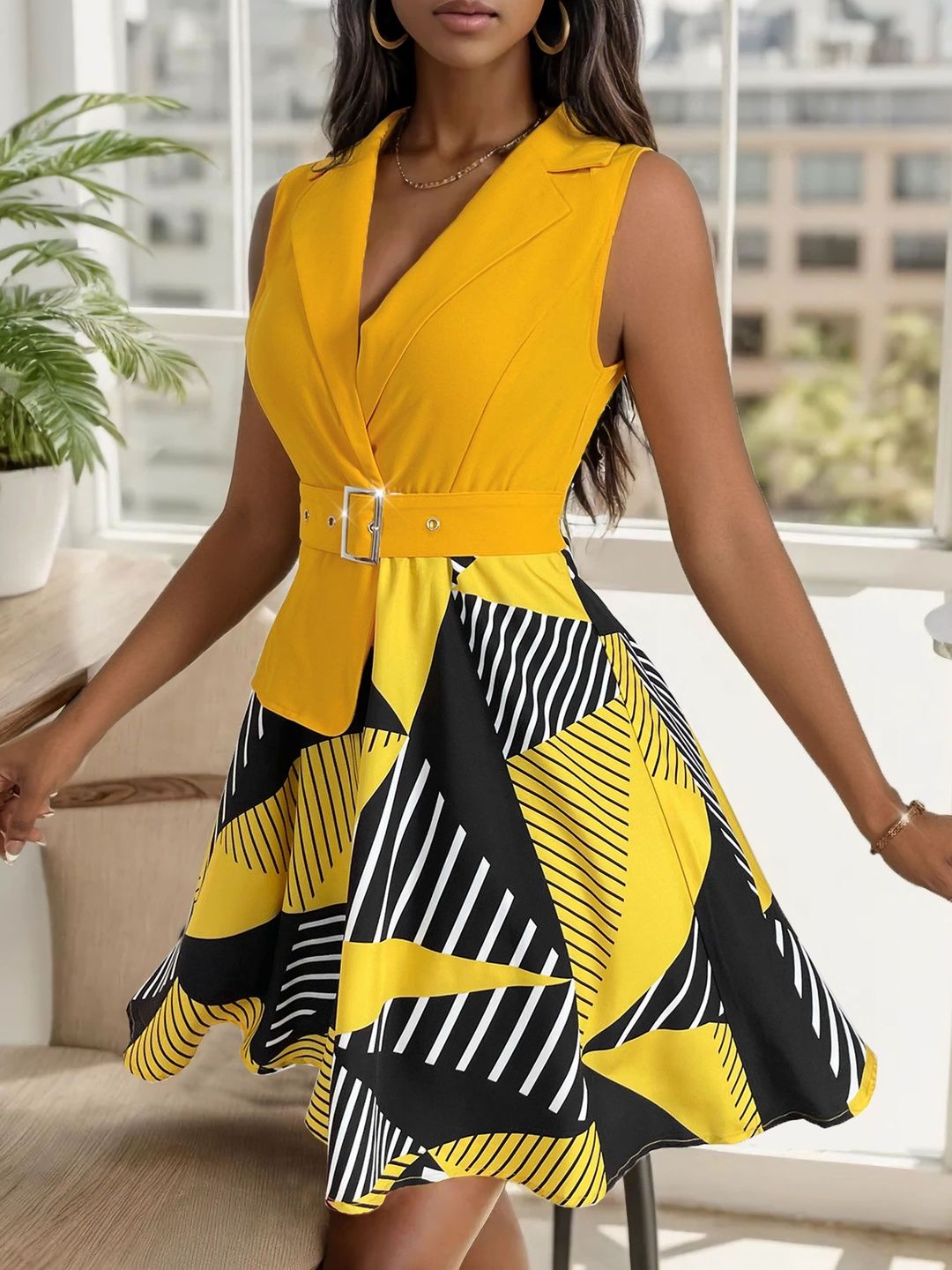 Print Fit & Flare Dress