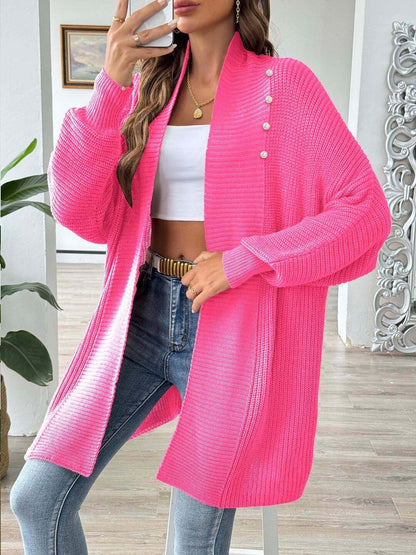 Women Ribbed Longline Cardigan