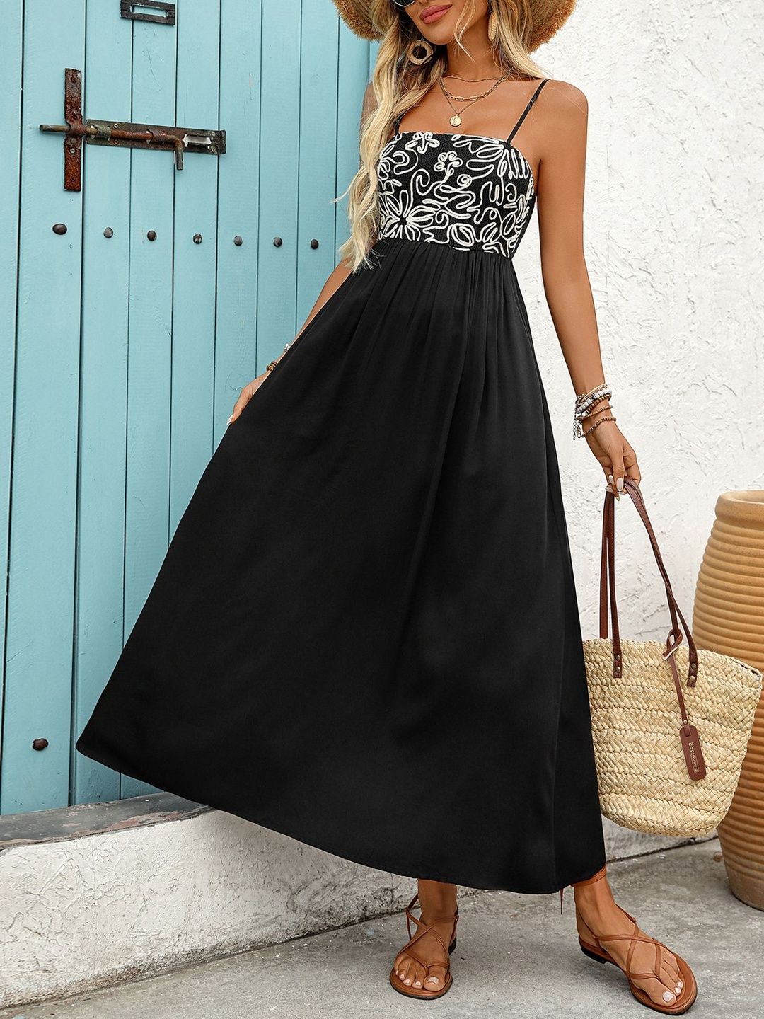 Floral Print Fit & Flare Midi Dress