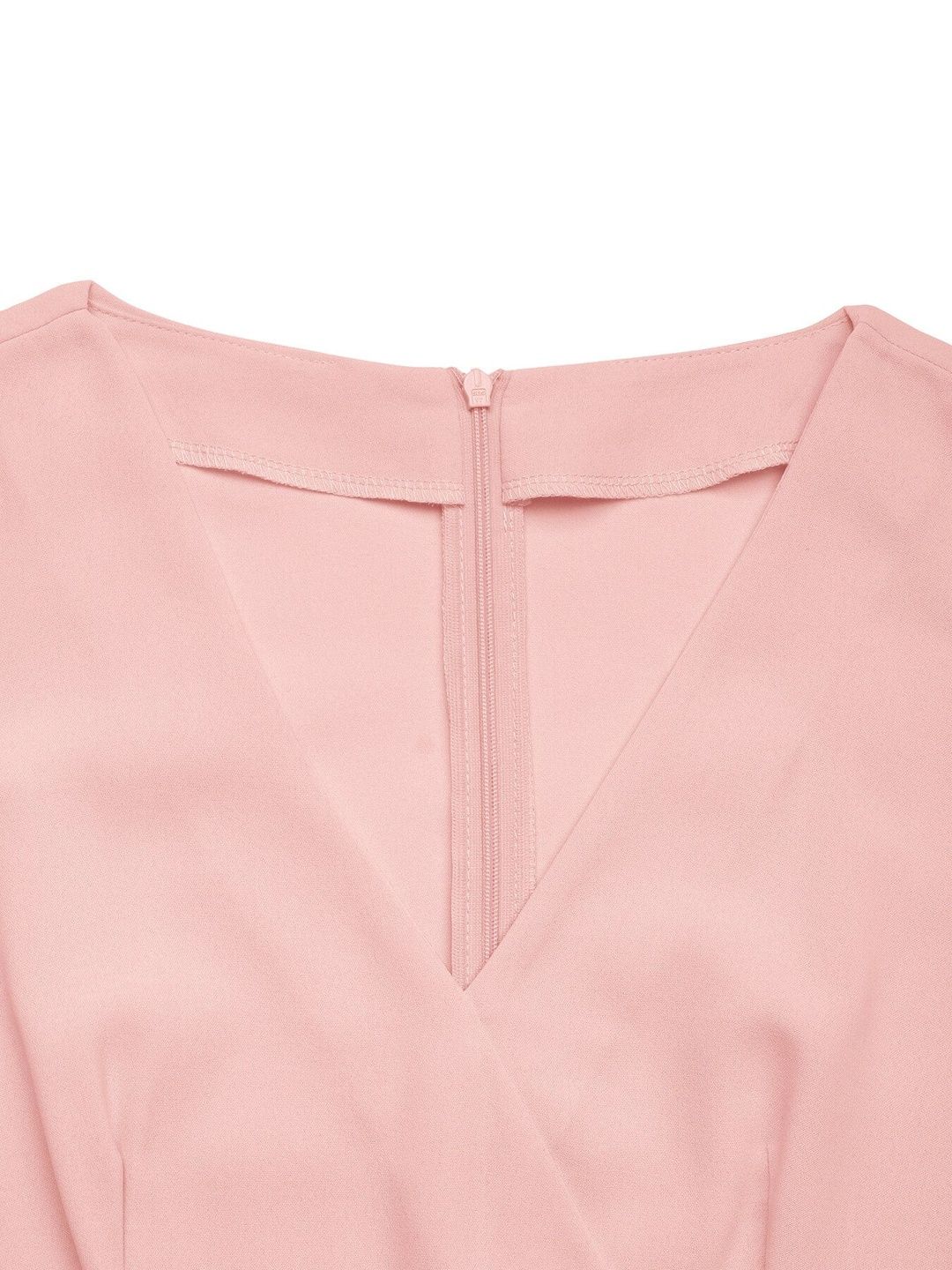 Women's Pink Puff Sleeve Wrap Top