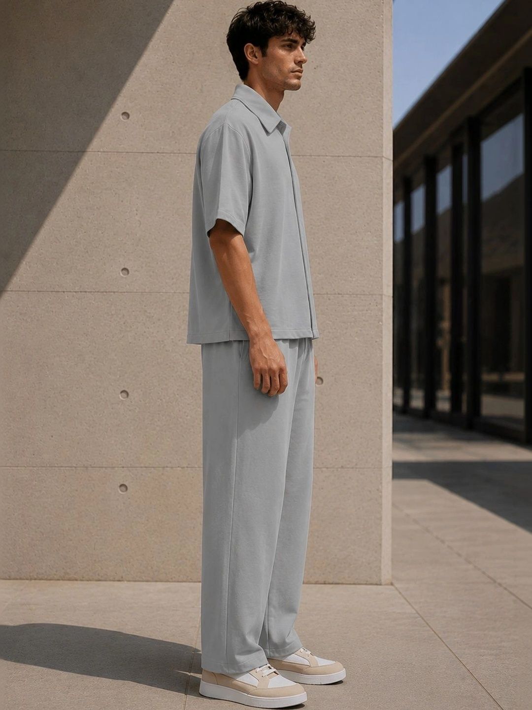 Solid Shirt with Trousers