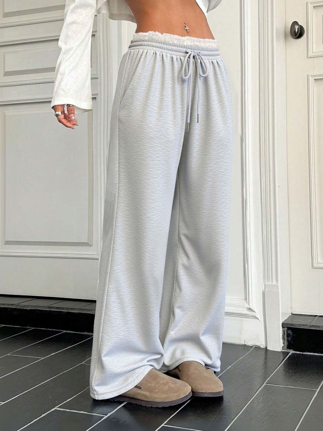 Women Mid-Rise Relaxed-Fit Cotton Trousers