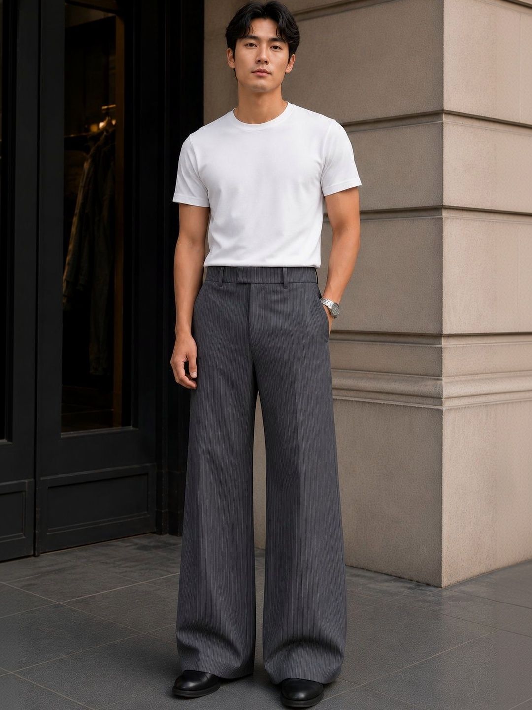 Men Striped Relaxed Trousers