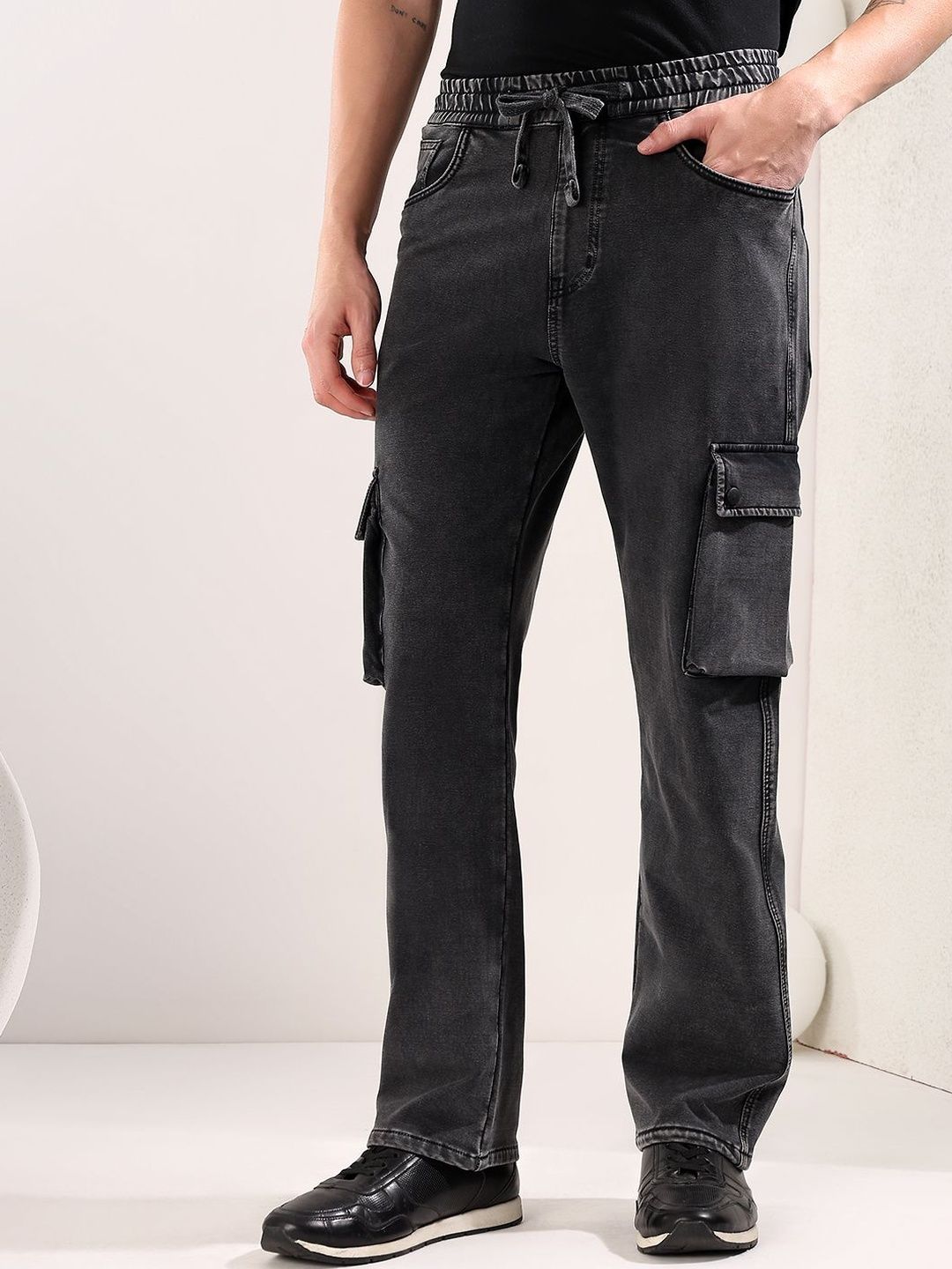 Men Faded Cargos Trousers