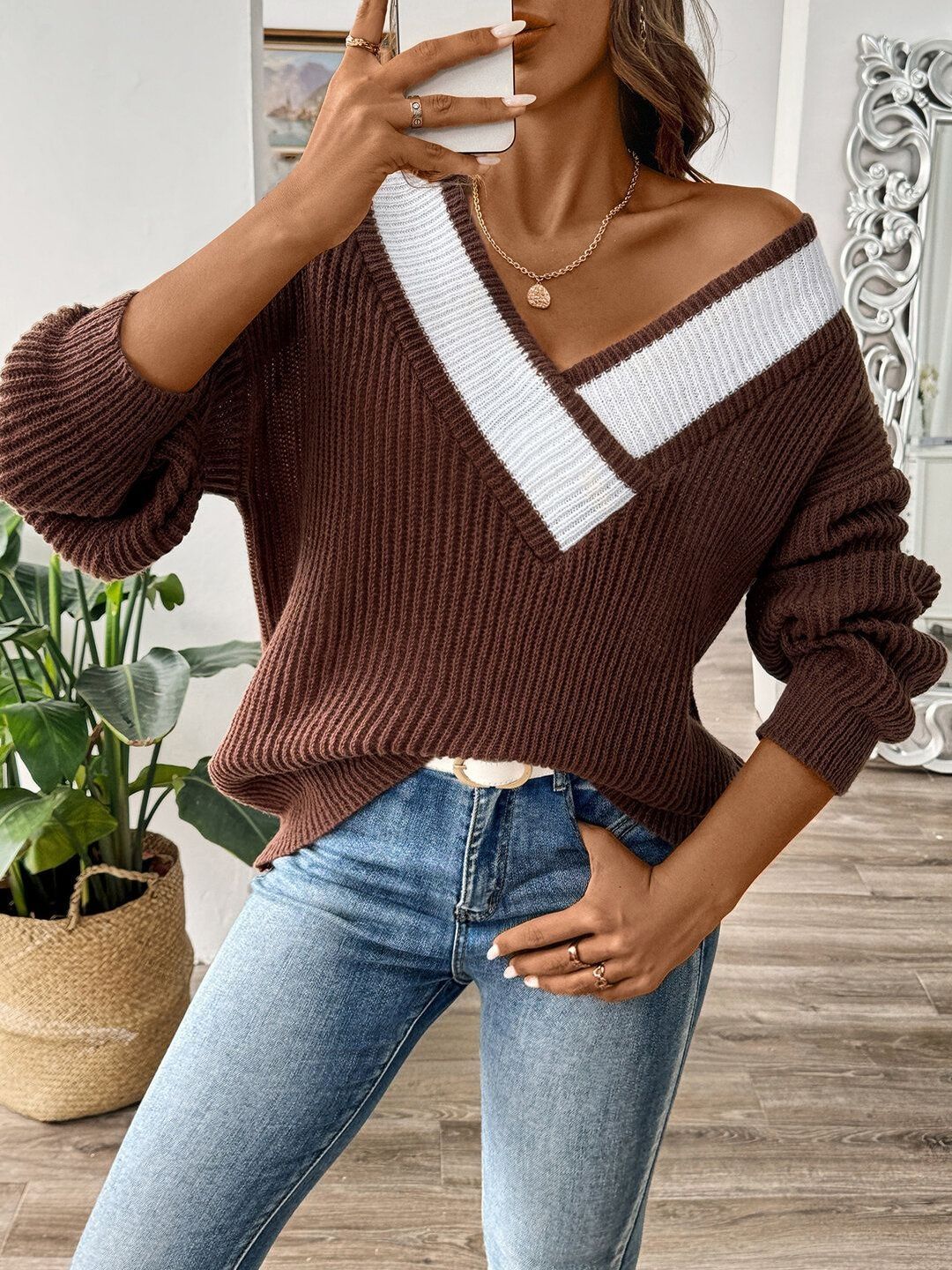 Women Colourblocked Pullover