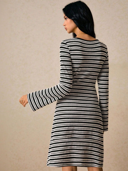 Striped A-Line Dress