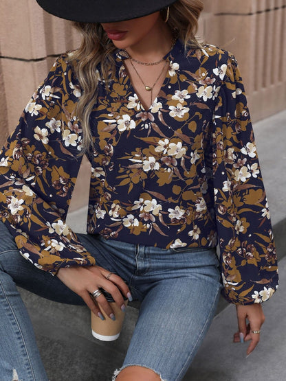 Women's Nowi Floral Print Bishop Sleeves Top