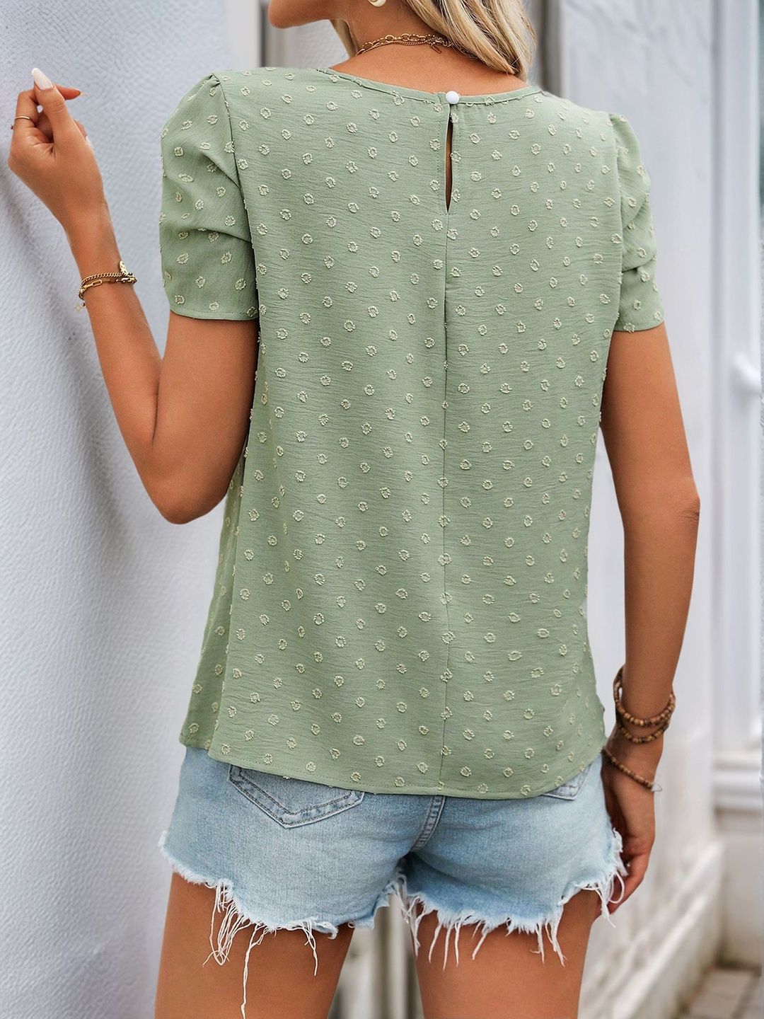 Puff Sleeve Cotton Top