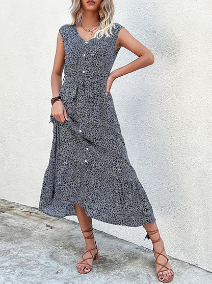 Floral Print Fit & Flare Midi Dress