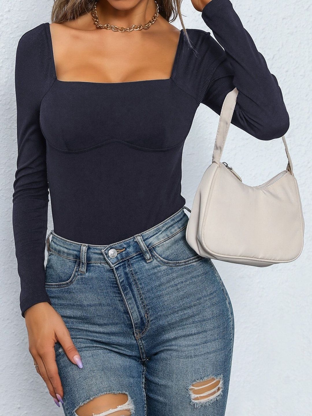 Cotton Square Neck Bodysuit