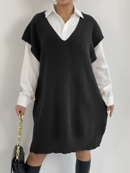 Women Ribbed Longline Sweater Vest