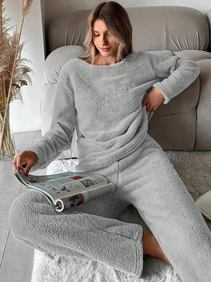 Round Neck Long Sleeves Night Suit