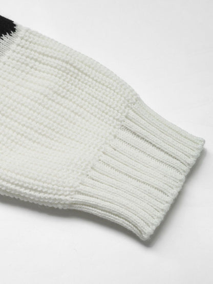 Women's White Printed Pullover Blend Regular Fit