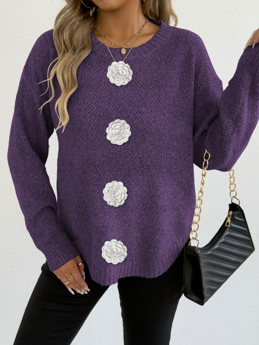 Women Pullover with Applique Detail