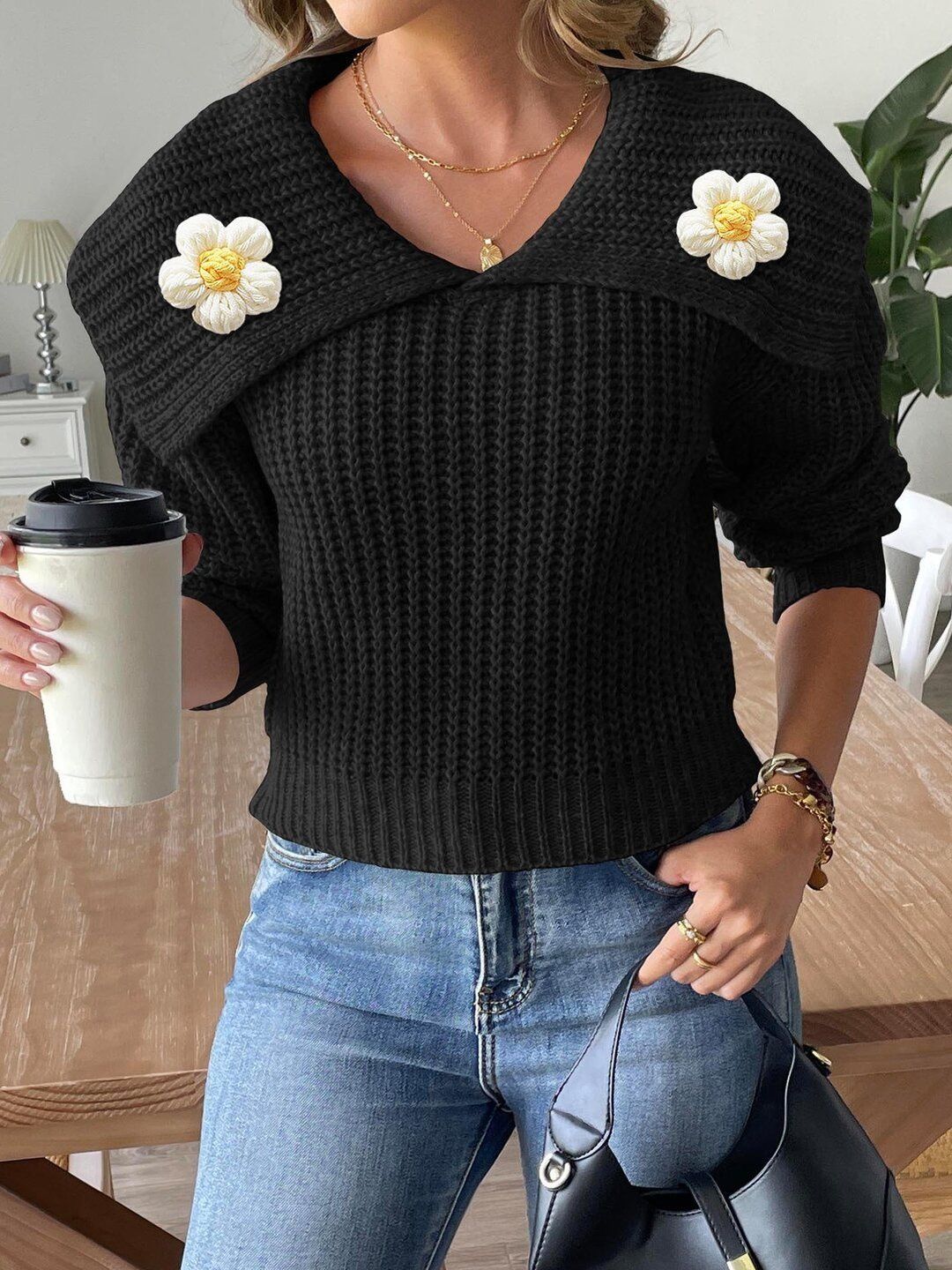 Women Pullover with Applique Detail