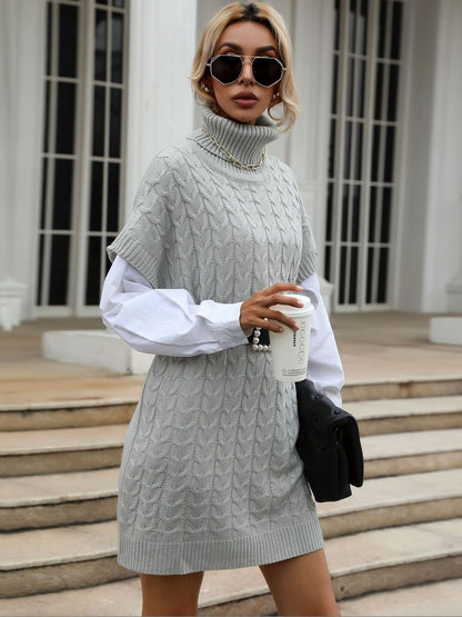 Cable Knit Sweater Vest in Grey - Nowi Korean Fashion