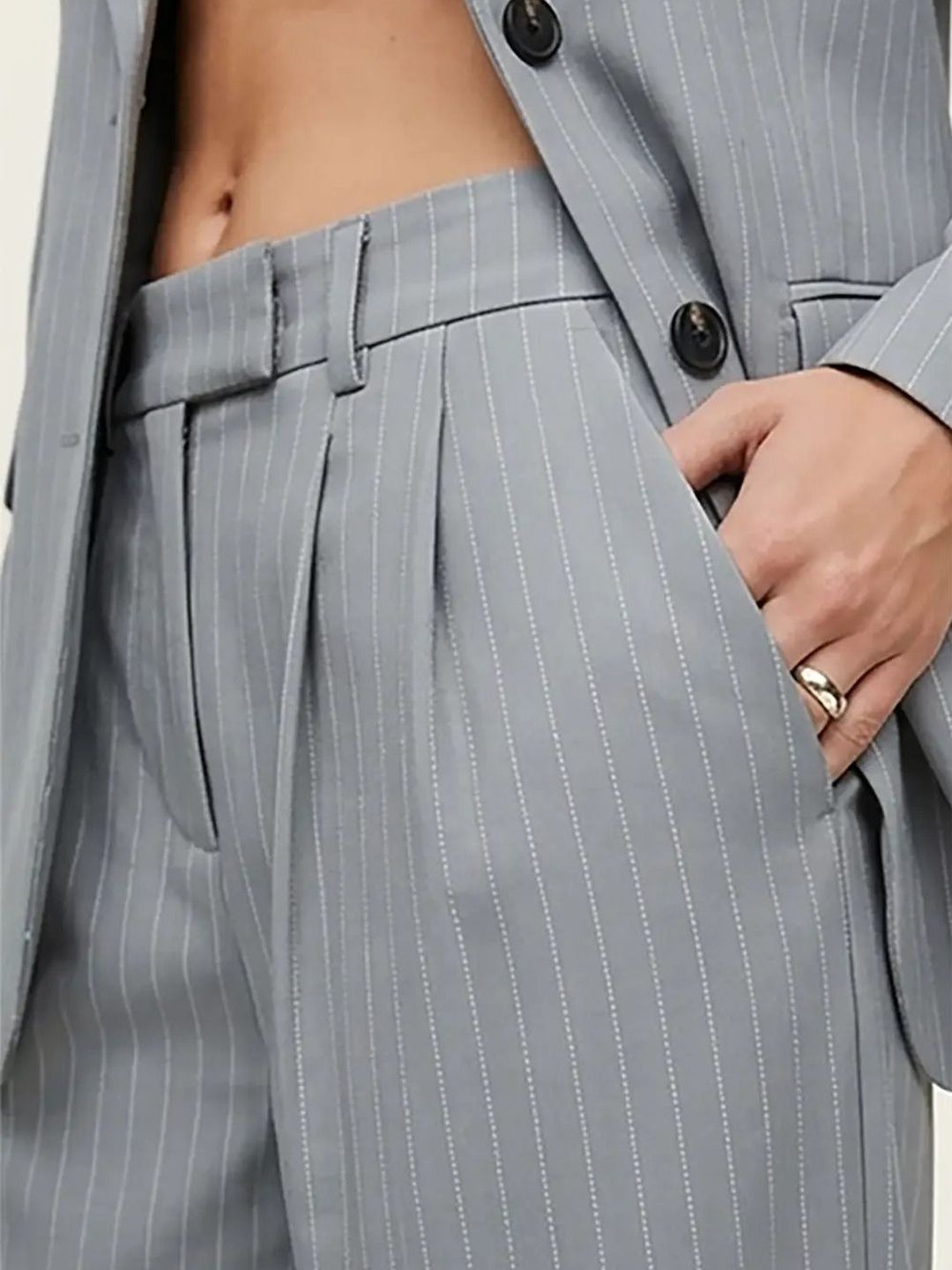 Striped Coat with Trousers