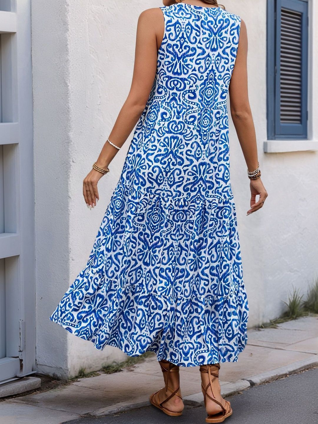 Print A-Line Midi Dress