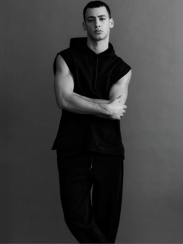 Straight Fit Trousers in Black polyester - Nowi Korean Fashion