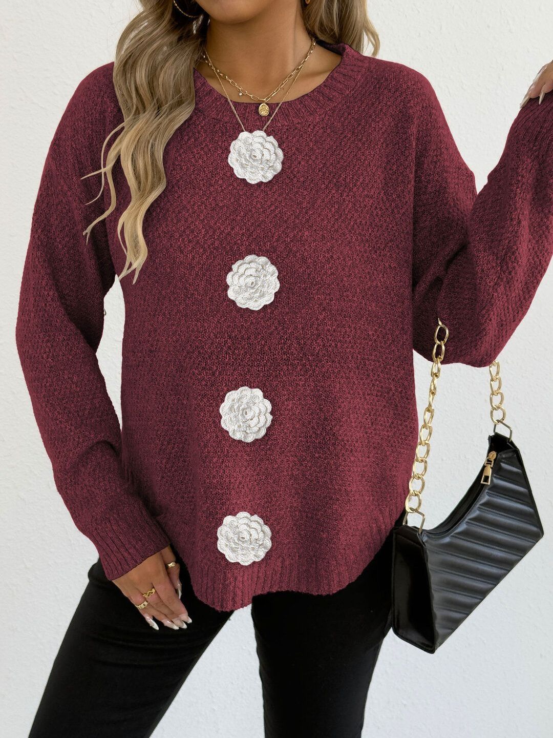 Women Pullover with Applique Detail