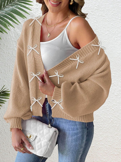 Cardigan in Brown acrylic - Nowi Korean Fashion