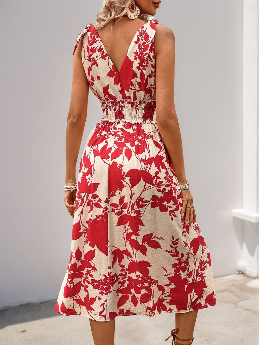 Floral Print Fit & Flare Midi Dress