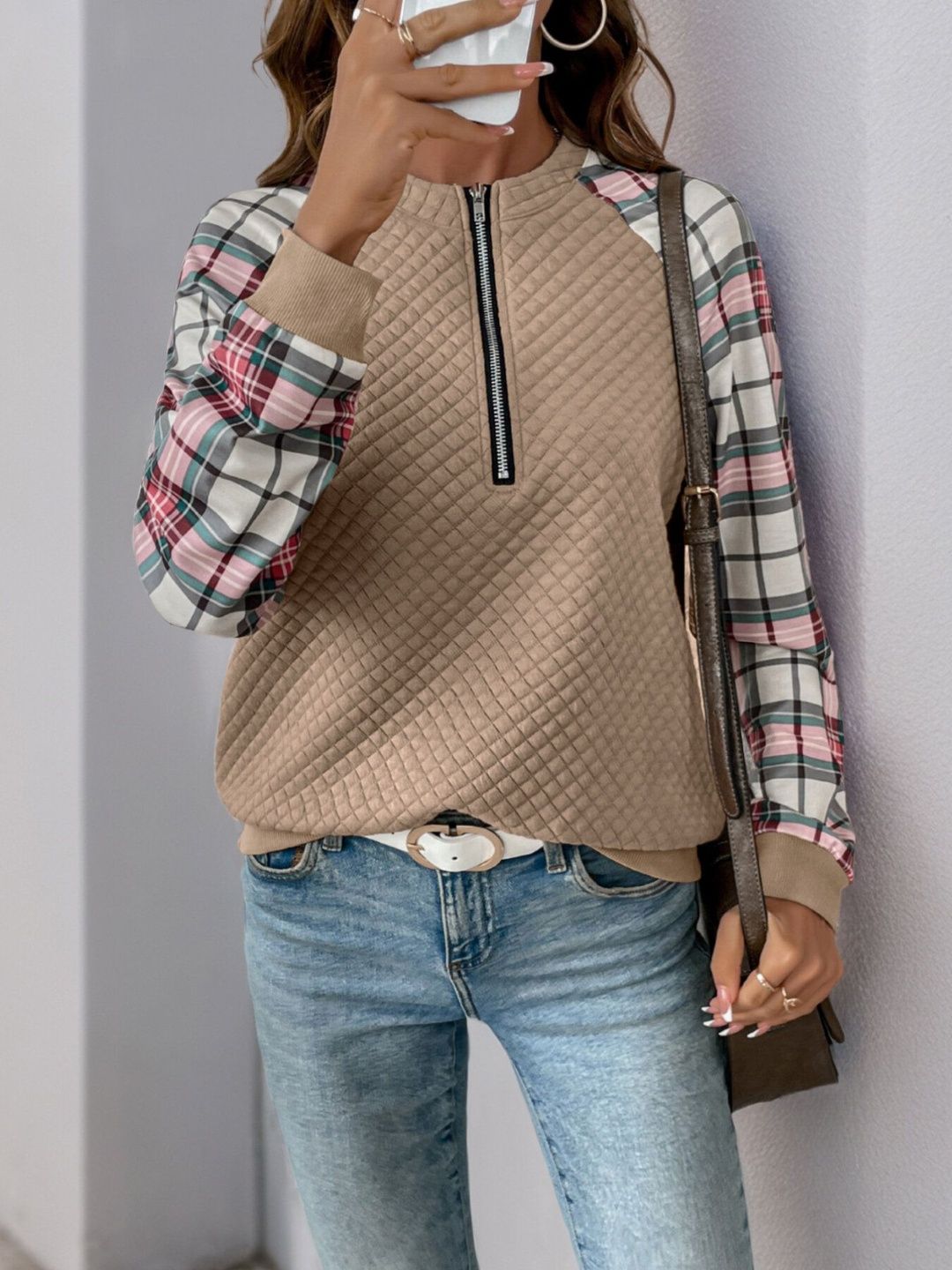 Women Colourblocked Hooded Sweatshirt