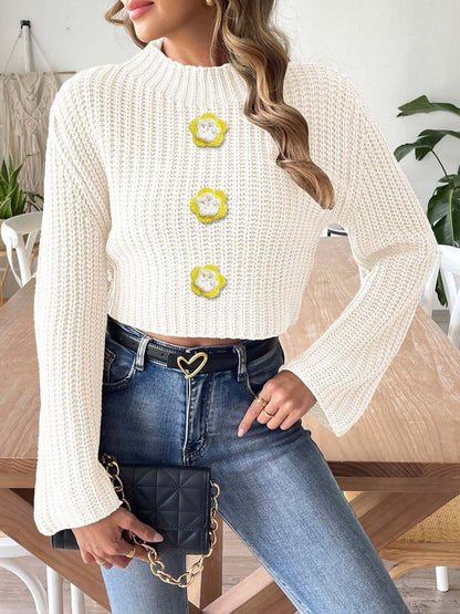 Cable Knit Pullover in White acrylic Style 525 - Nowi Korean Fashion