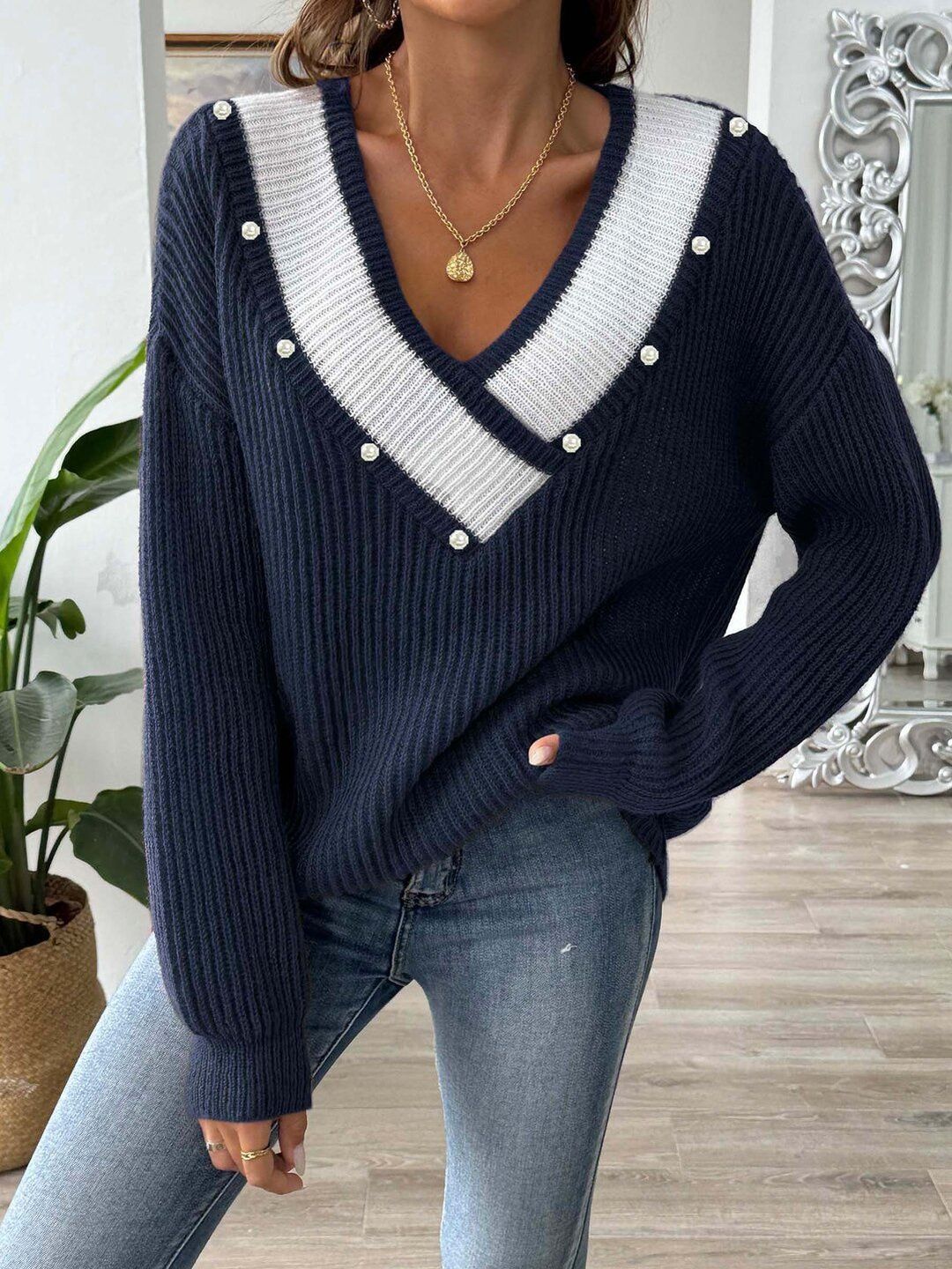 Women Colourblocked Pullover