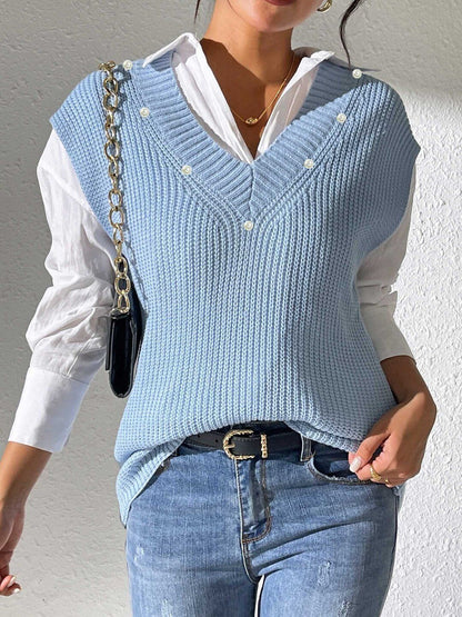 Women Ribbed Sweater Vest