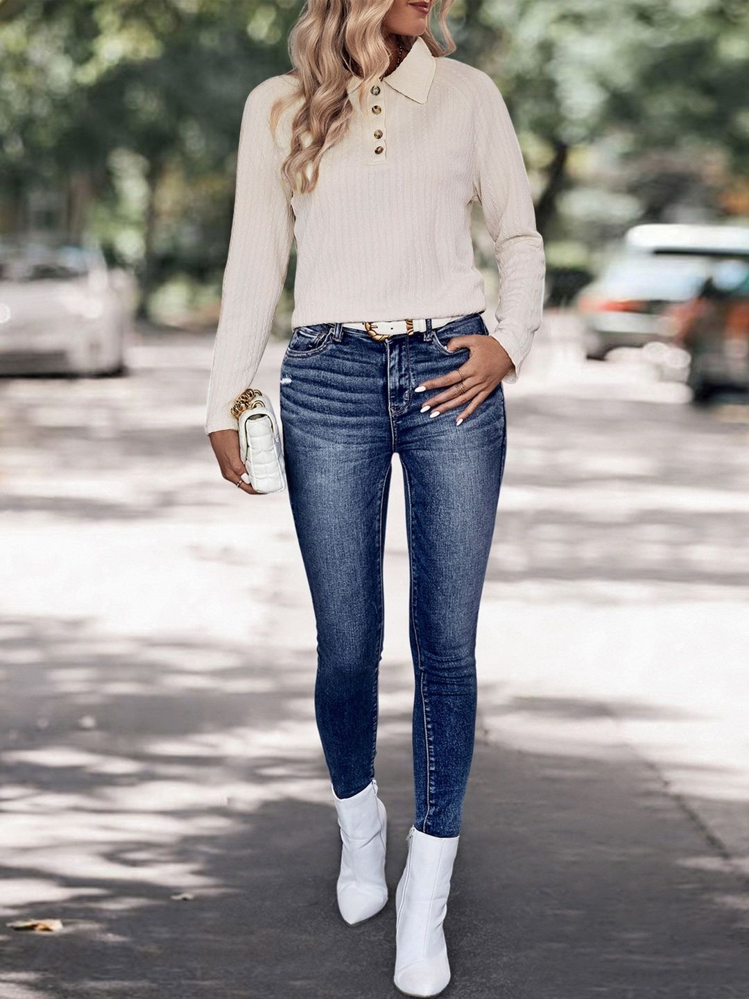 Women Polo Collar T-shirt