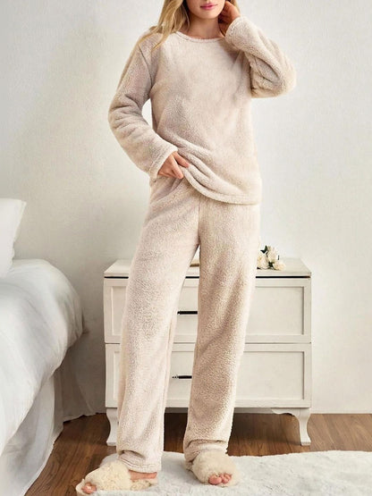 Round Neck Long Sleeves Night Suit