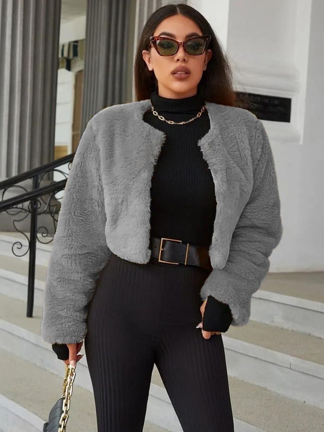 NOWI Women Crop Open Front Jacket