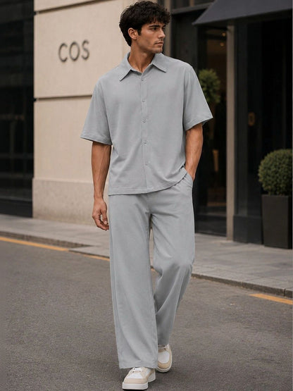 Solid Shirt with Trousers