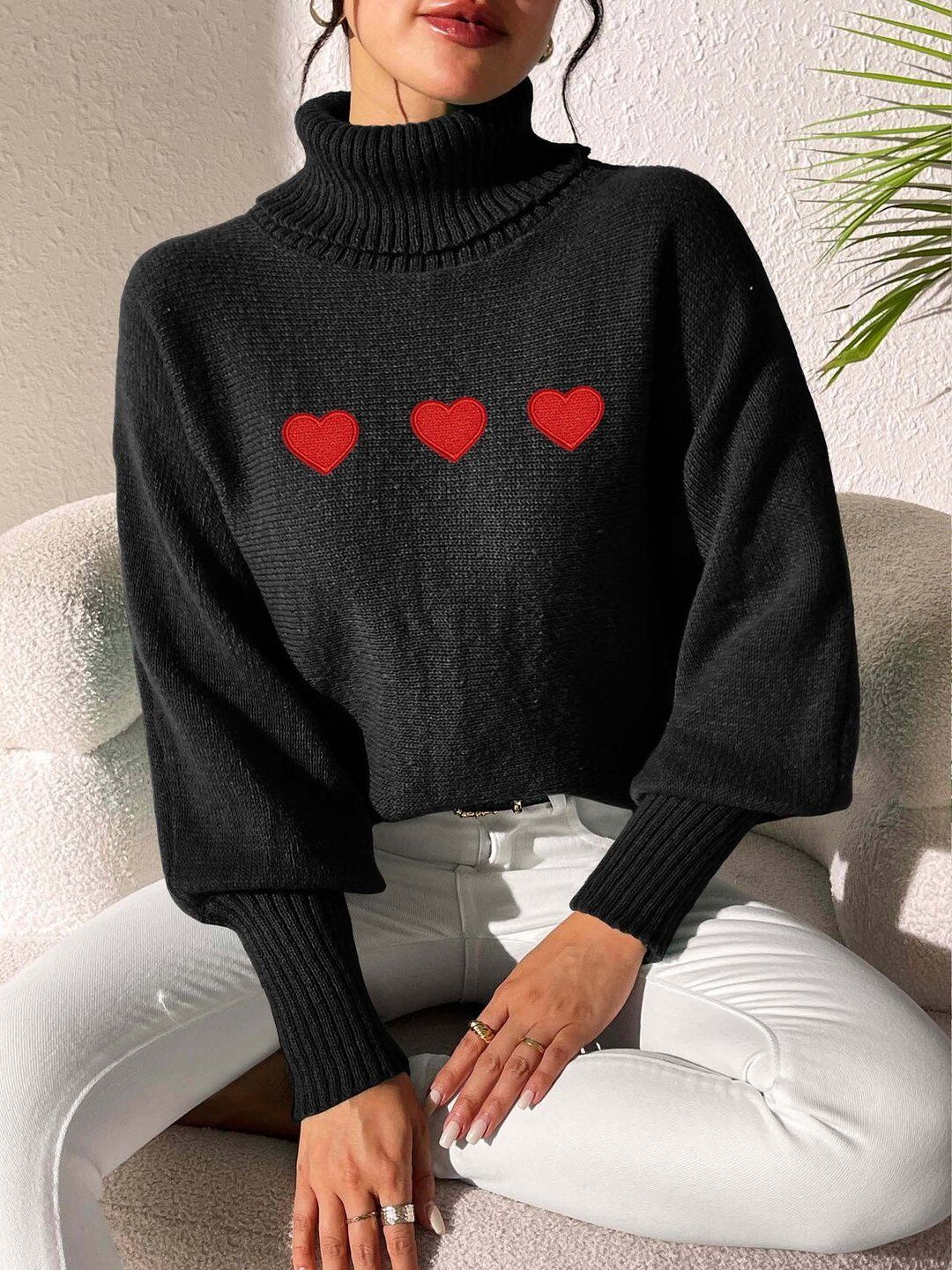 Women Printed Pullover with Embroidered Detail