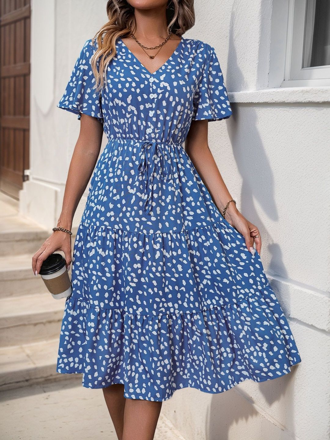 Print Fit & Flare Midi Dress