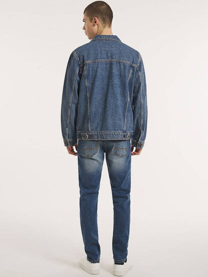 NOWI Men Regular Fit Solid Denim Jacket