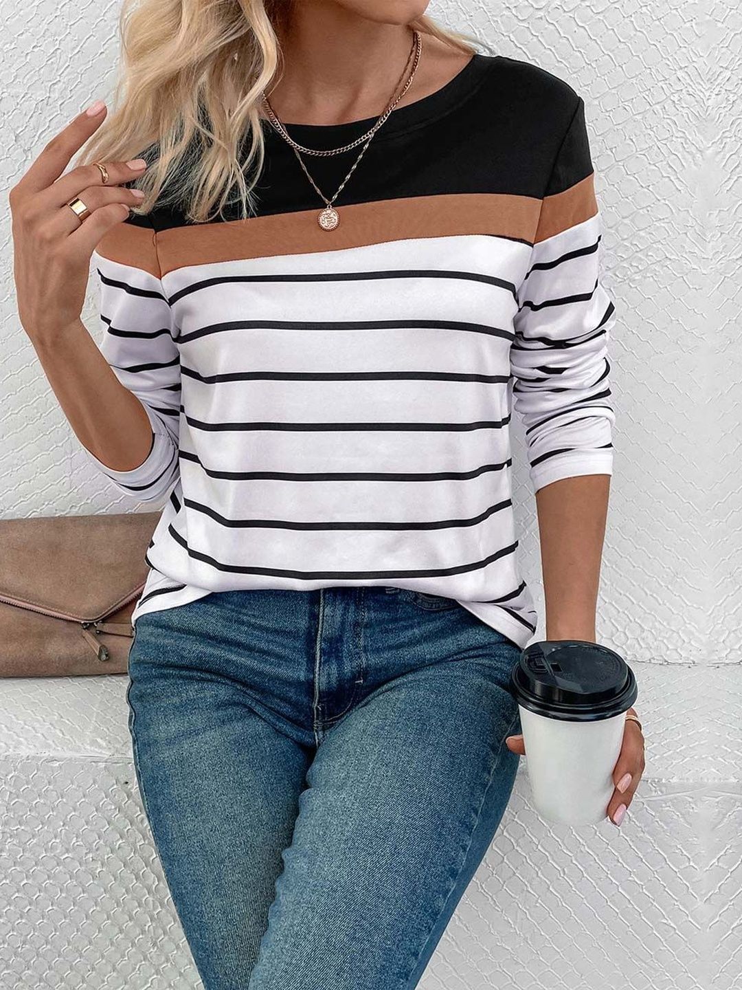 NOWI Women Striped T-shirt