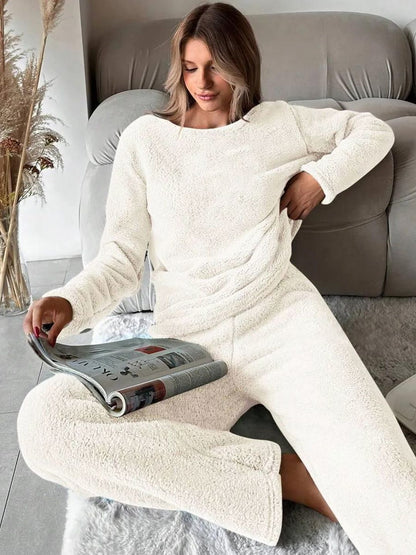 Round Neck Long Sleeves Night Suit