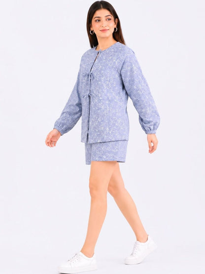 Floral Cotton Printed Top with Shorts