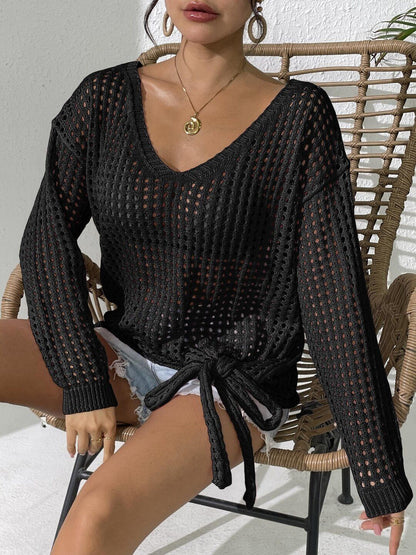 Women Pullover with Fringed Detail