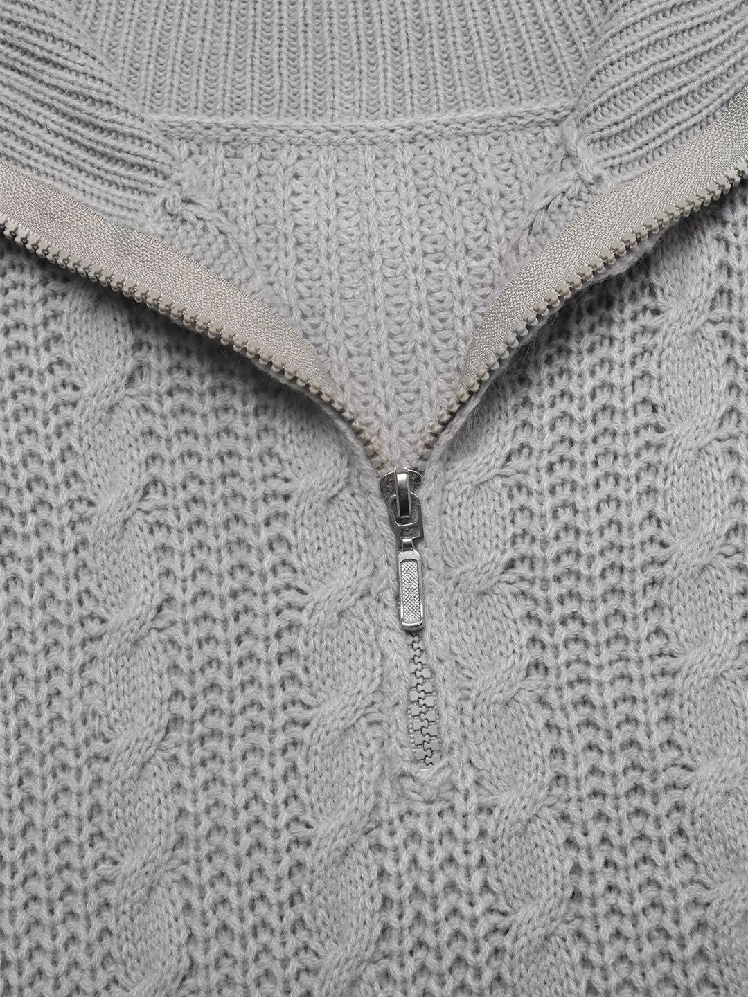 Women's Grey Cable Knit Pullover
