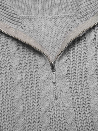 Women's Grey Cable Knit Pullover