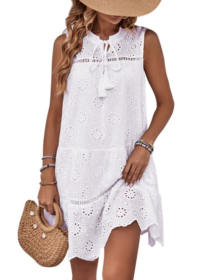 Floral Embroidered A-Line Dress